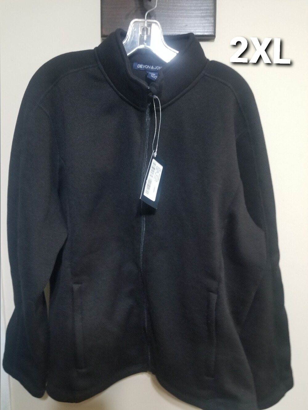 Devon & Jones Sweater Jacket 2XL Black Nwtag Outerwear Full Zip